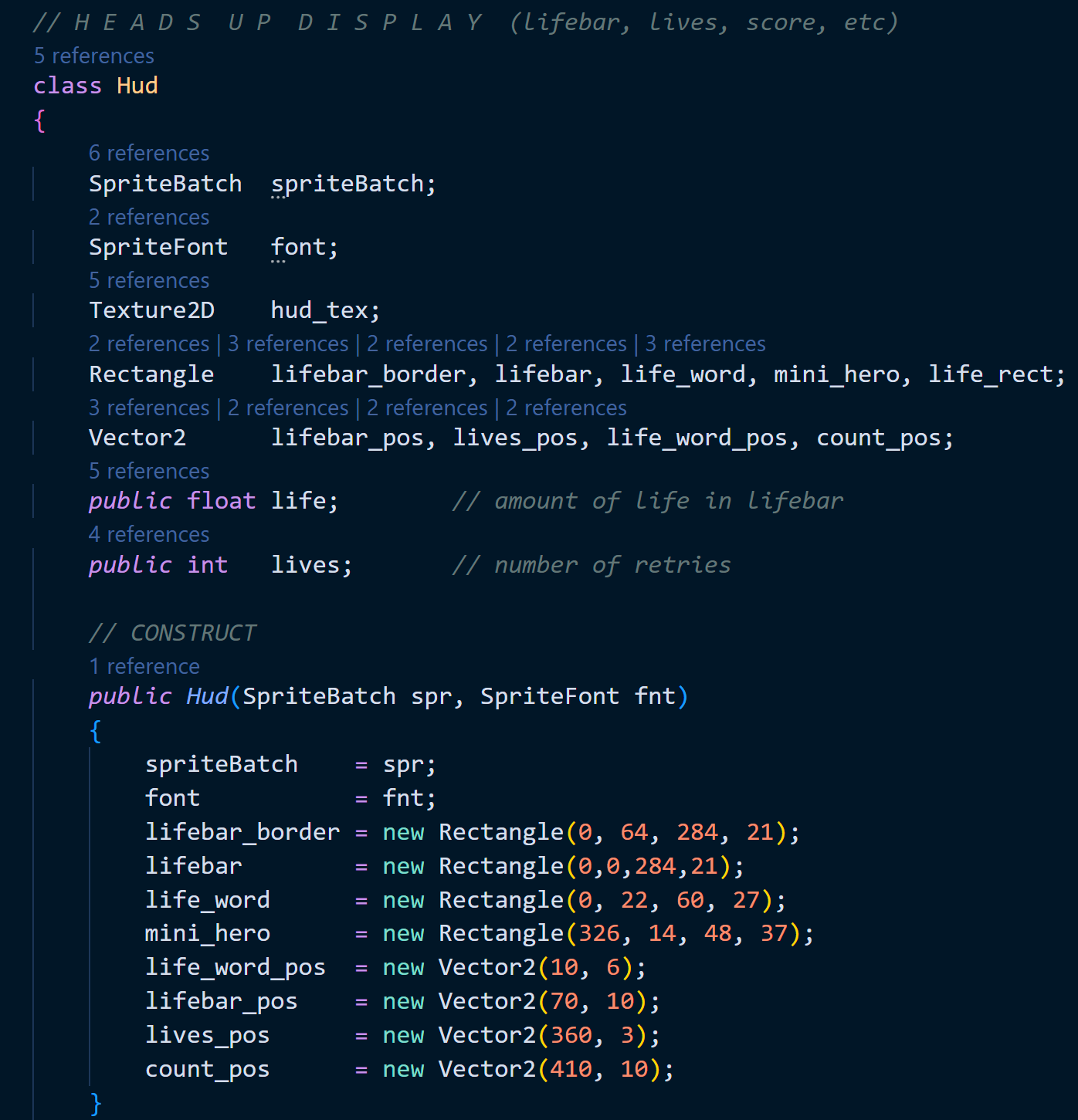 HUD System Implementation with Health and Lives