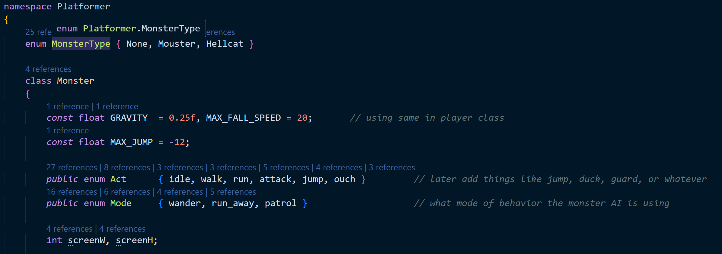Monster Types and AI Behavior Patterns